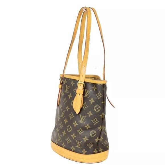 LOUIS VUITTON BUCKET PM Shoulder Tote Bag Monogram Leather Brown M42238 34EB427 - Picture 4 of 15